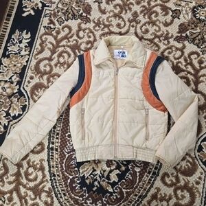Retro 70s Butter Yellow Convertable Jacket Vest Lightweight Puffer Oui Ski 1970s